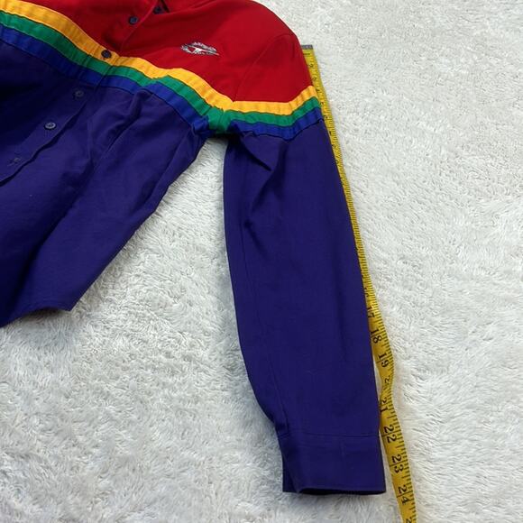 Y2K Asphalt Cowgirl Rainbow button down western shirt, size small - Picture 7 of 12